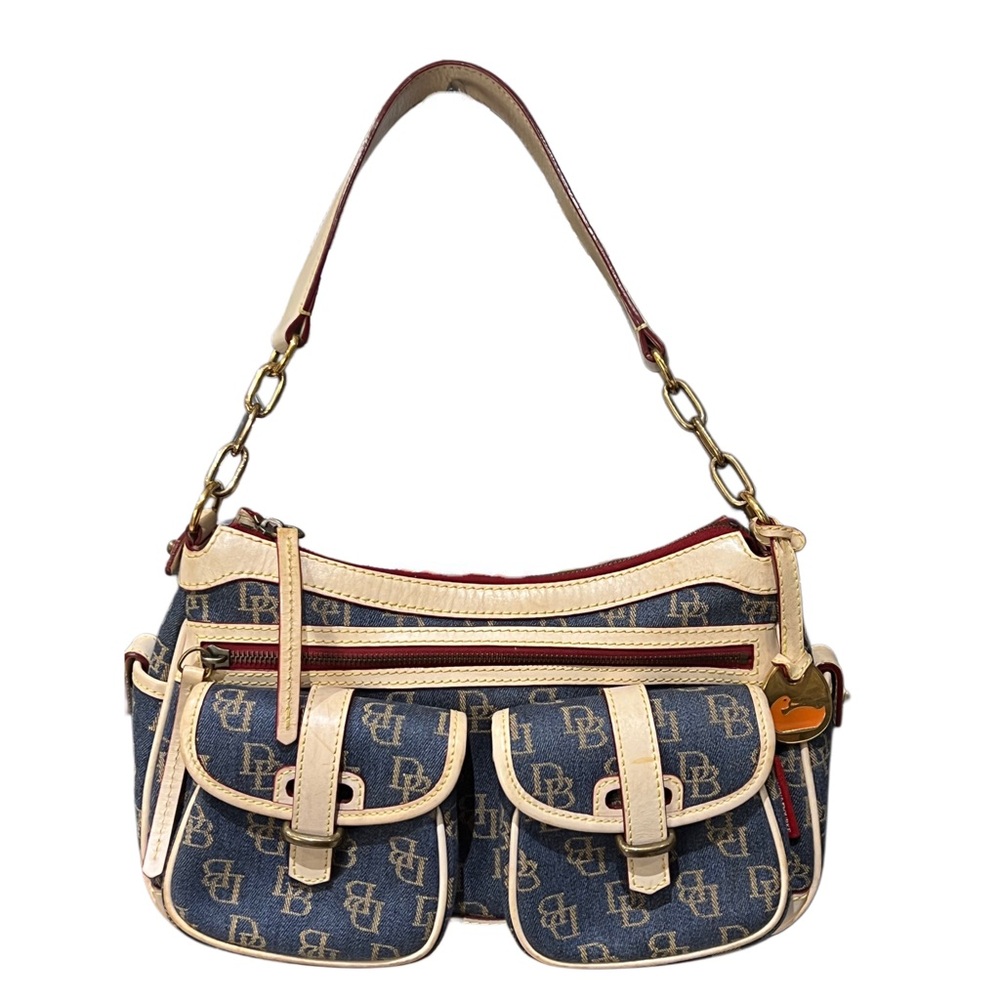 Dooney & Bourke Navy and Cream Shoulder Bag